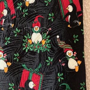 Holiday silk tie penguins presents J.Z. Richards for Nordstrom NWT Handmade USA